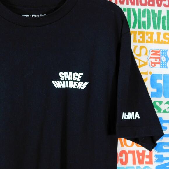 Uniqlo UT Space Invaders MoMA Art Museum T Shirt Size XL Double Sided Black - Picture 3 of 5